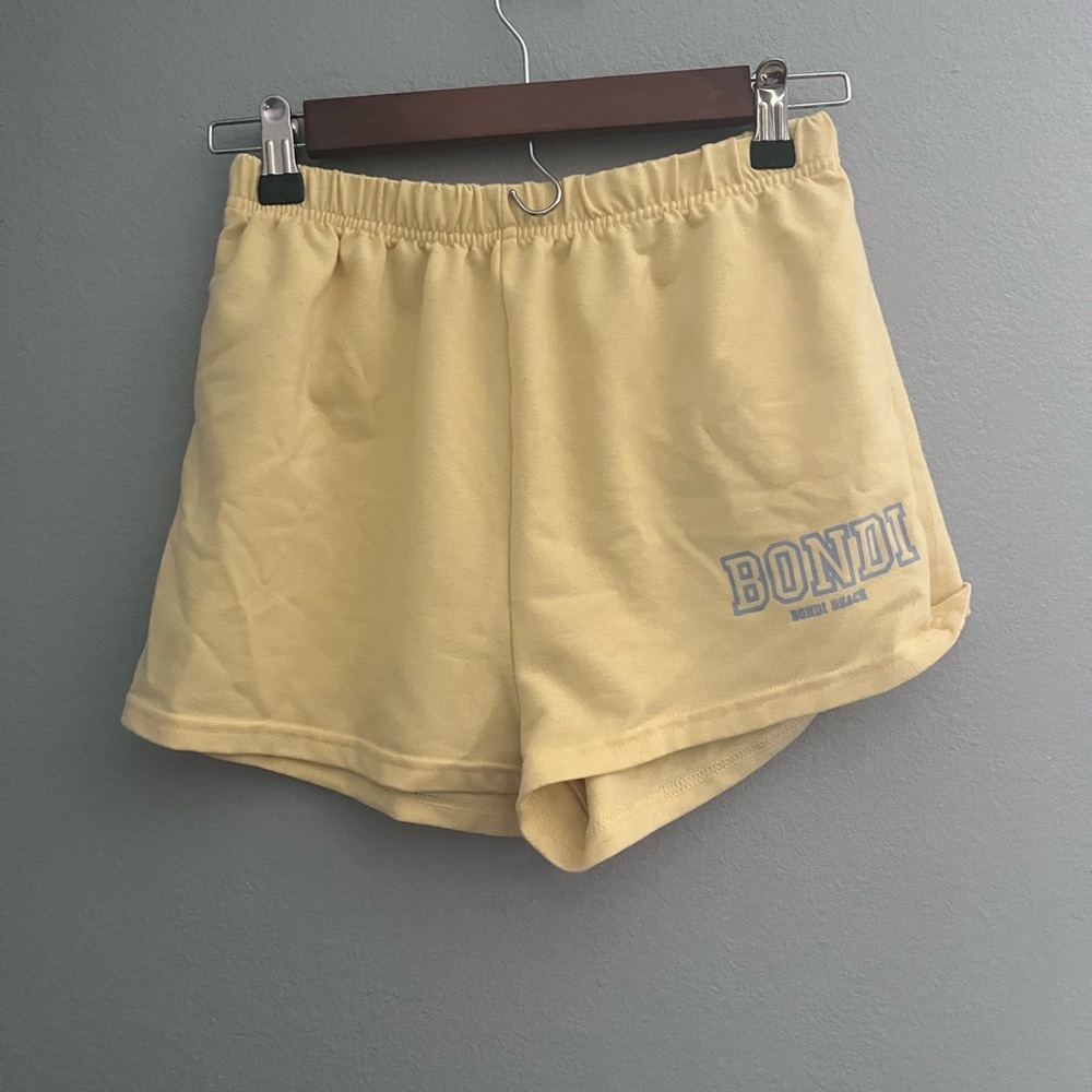 shein yellow lounge shorts size small